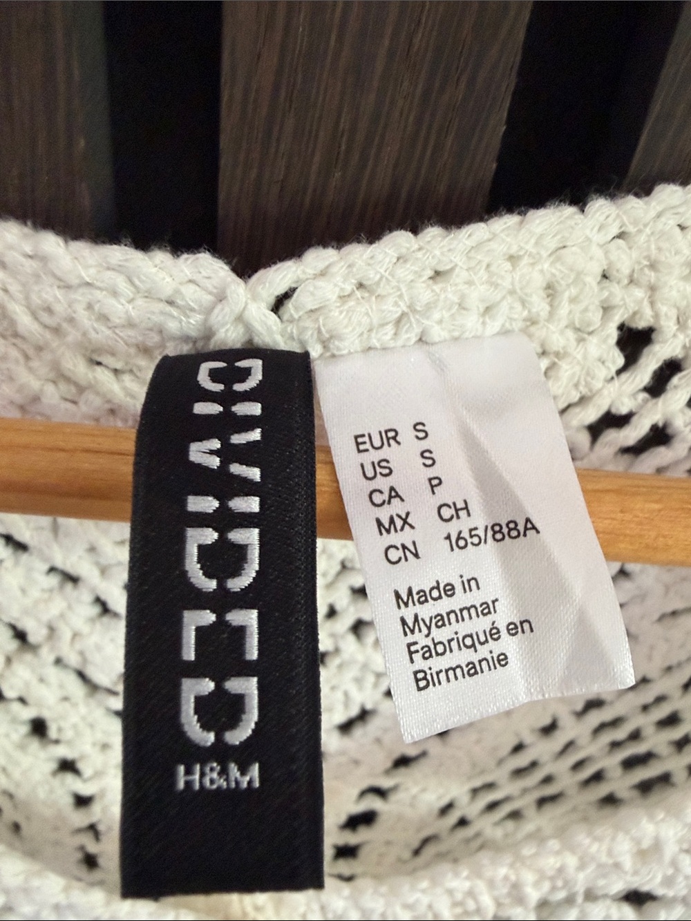 H&M White Crochet Cotton Vest Button Front Boho Sleeveless Top Size S - Picture 2 of 11
